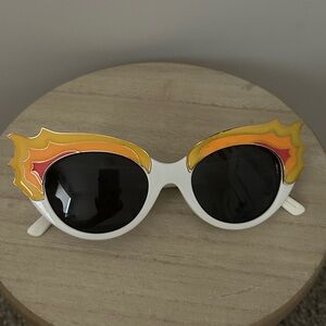 Crap Eyewear x Cherry Glazer Flame White Cat Eye Sunglasses